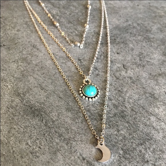 3 Layer Boho Chic Silver Toned Necklace - Picture 5 of 8